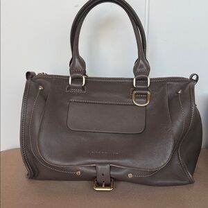 Longchamp Elephant Taupe Leather Satchel